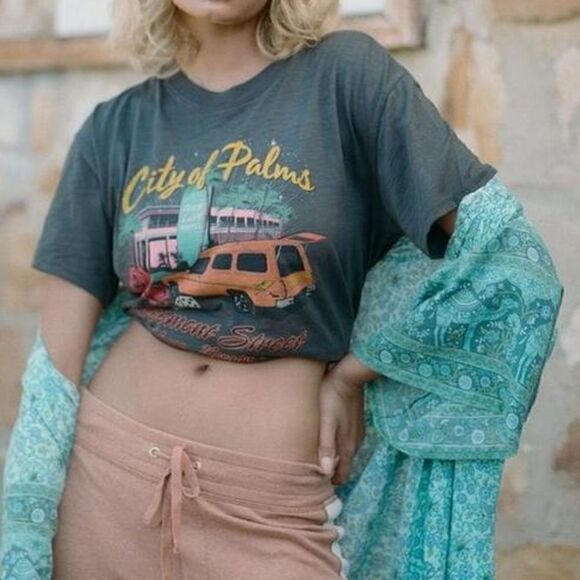 Spell & The Gypsy Collective City of Palms Oversized Biker Tee Size Extra Small - Picture 3 of 11